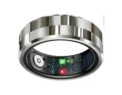 Smart Ring Health Tracker, Sleep Tracker Ring with Heart Rate, Waterproof Fitness Ring for Activity Monitoring/Steps/Distance/Calories,Air Gestures,Up to 7Day Battery,For Ios Android(Stylish Silver#8)
