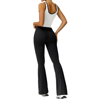 Women'S Colorblocked Workout Outfit 2 Piece Tank Top & Flared Lounge Pants for Yoga, Running & Leisure